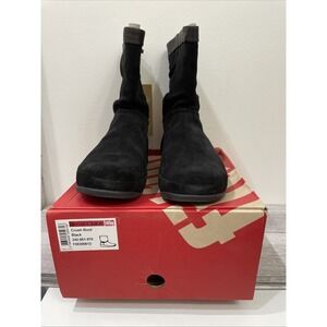 Fit flop crush boot black suede with black leather women's 9M wobble board NIB‎